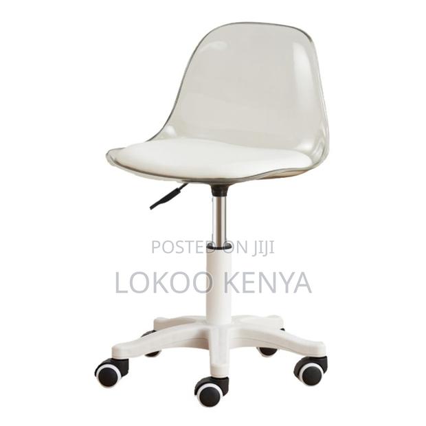 Office Barstool : Rolling Clear Office Stool With Wheels - thumbnail 4