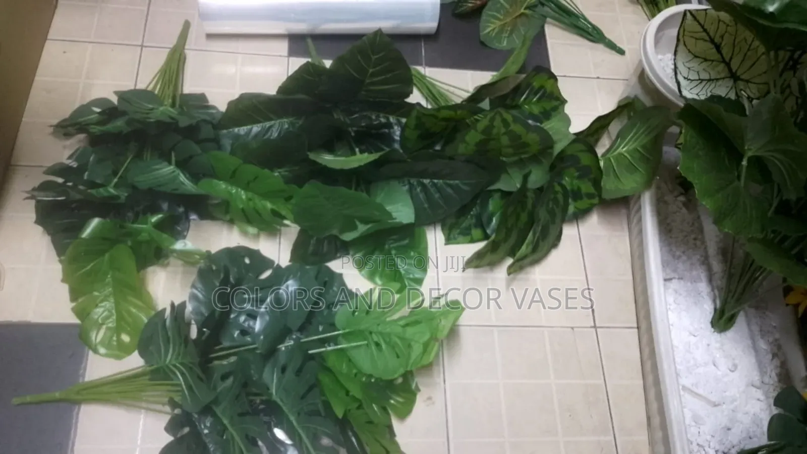 Monstera and Plain Green Artificial Plants