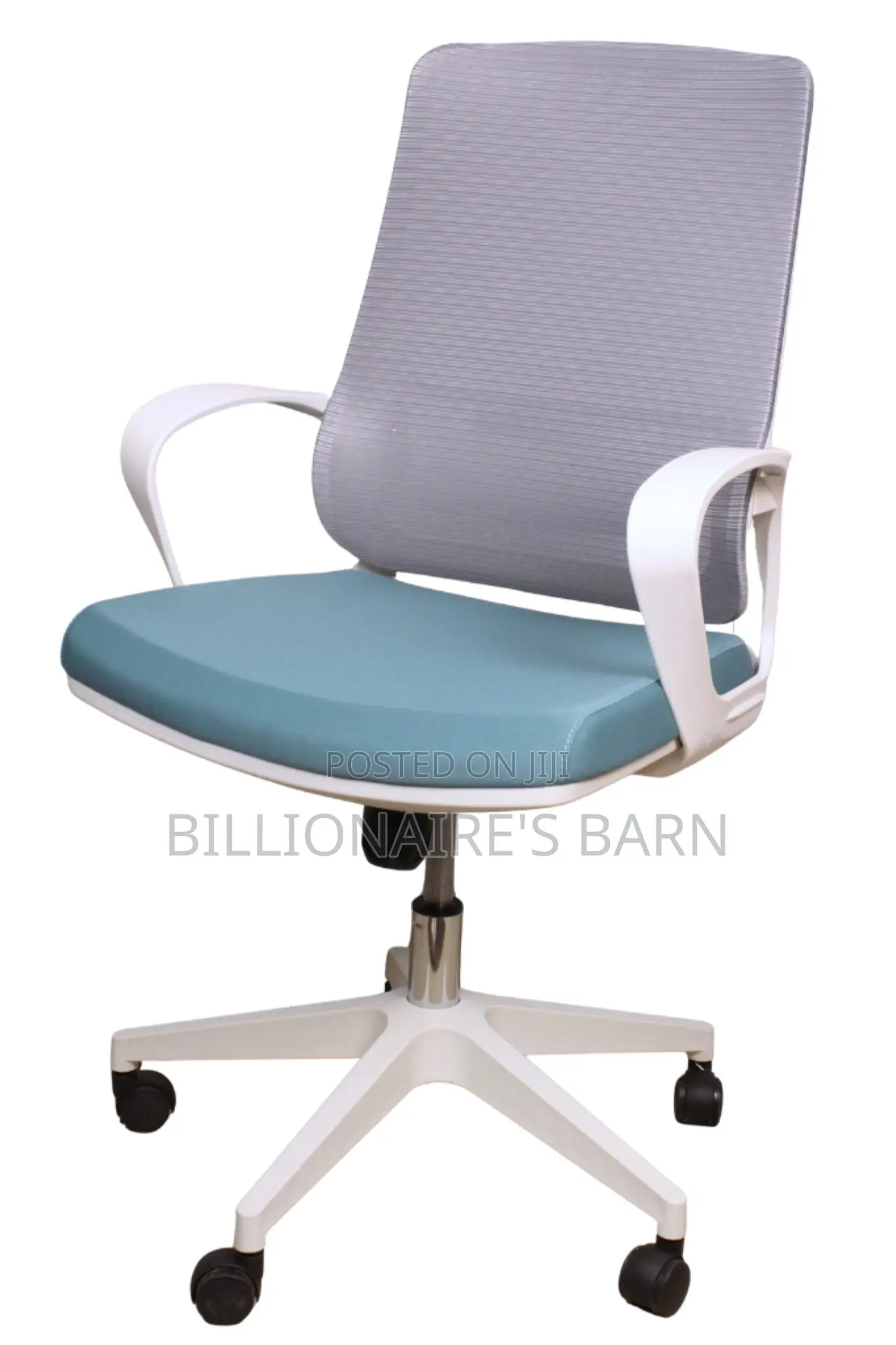 Office Chair; White Task Chair With Adjustable Seat Height