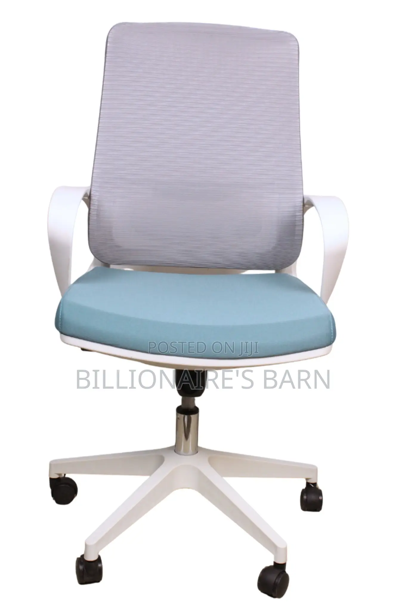 Office Chair; White Task Chair With Adjustable Seat Height