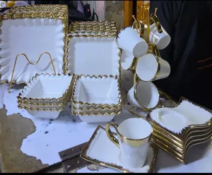 30 Pieces Wavy Gold Dinner Set