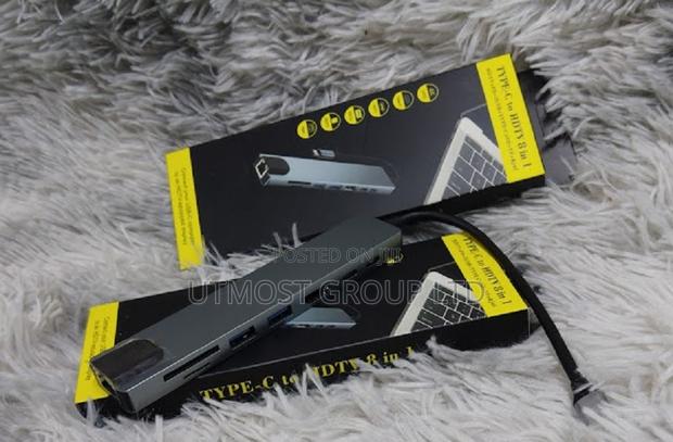 Type C to Usb (3 Ports) Gigabit Hdmi Sd Tf Card Reader