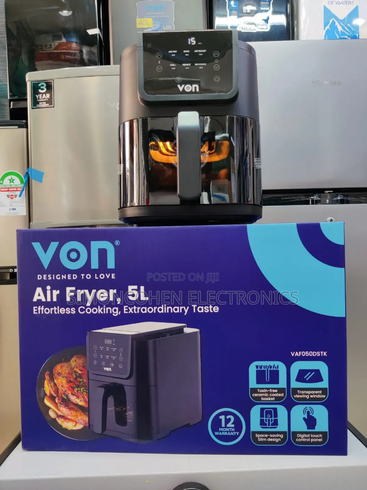 Von Air Fryer 5l Digital Slim Design