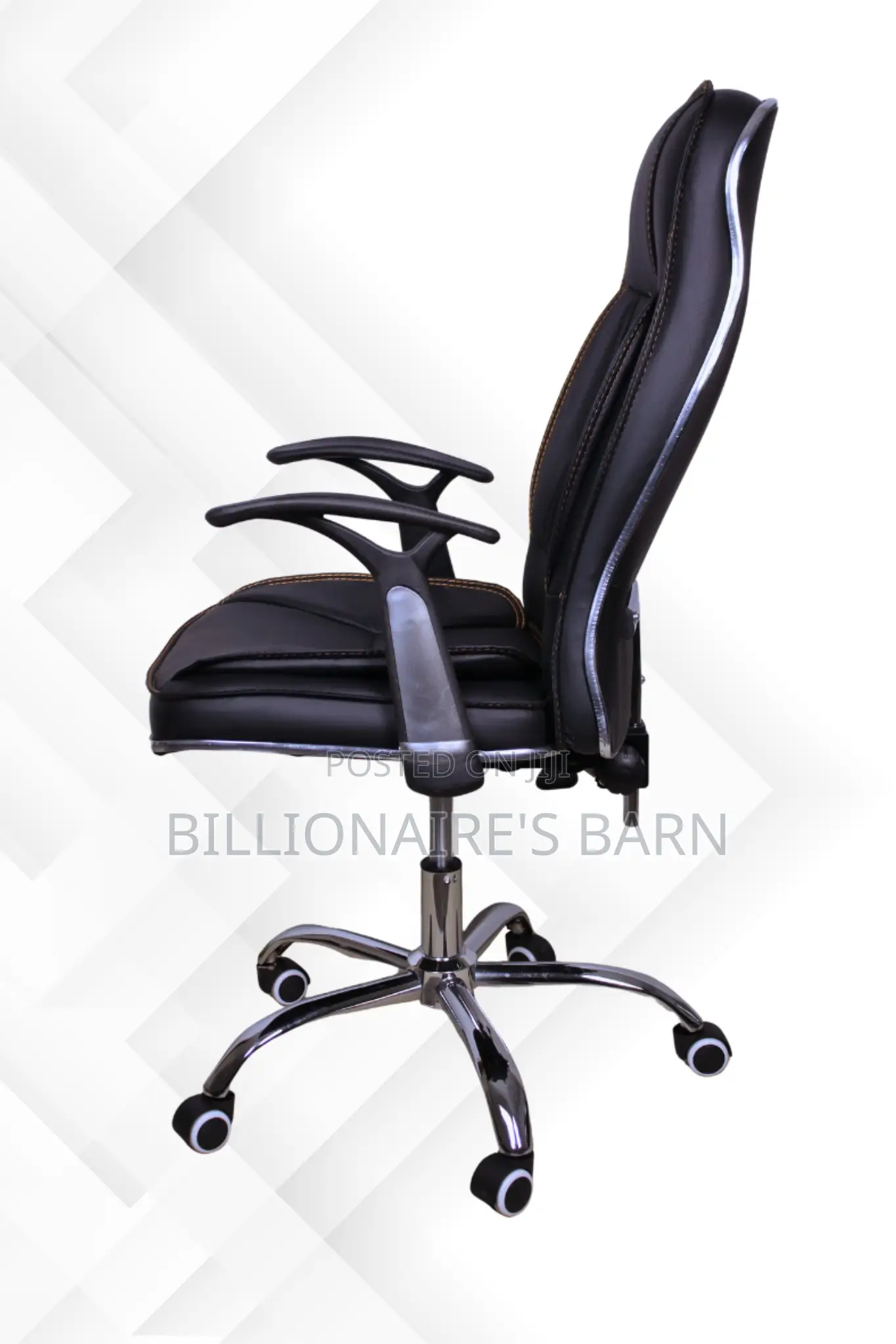 Office Chairs; Black Simple Leather Chair