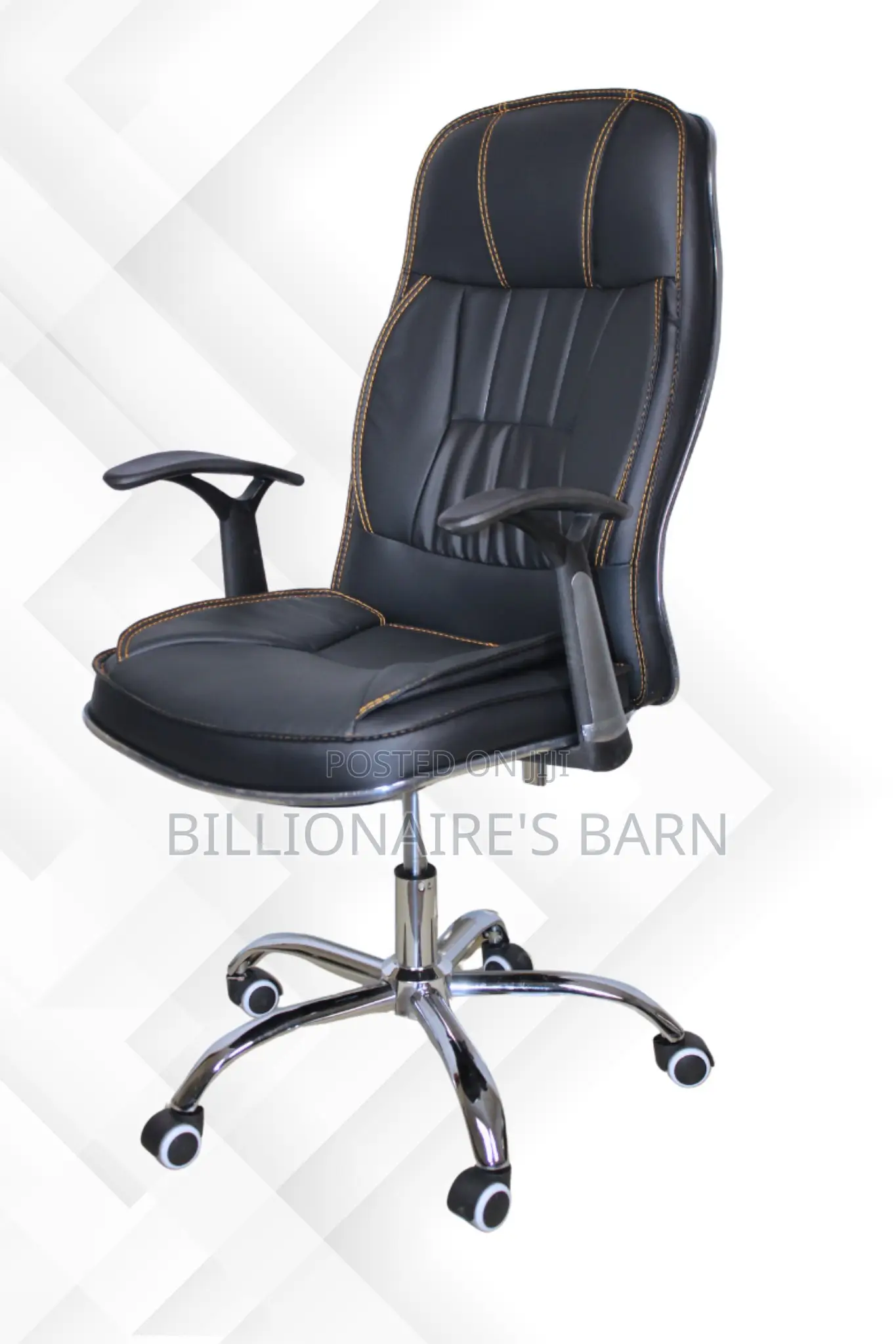 Office Chairs; Black Simple Leather Chair