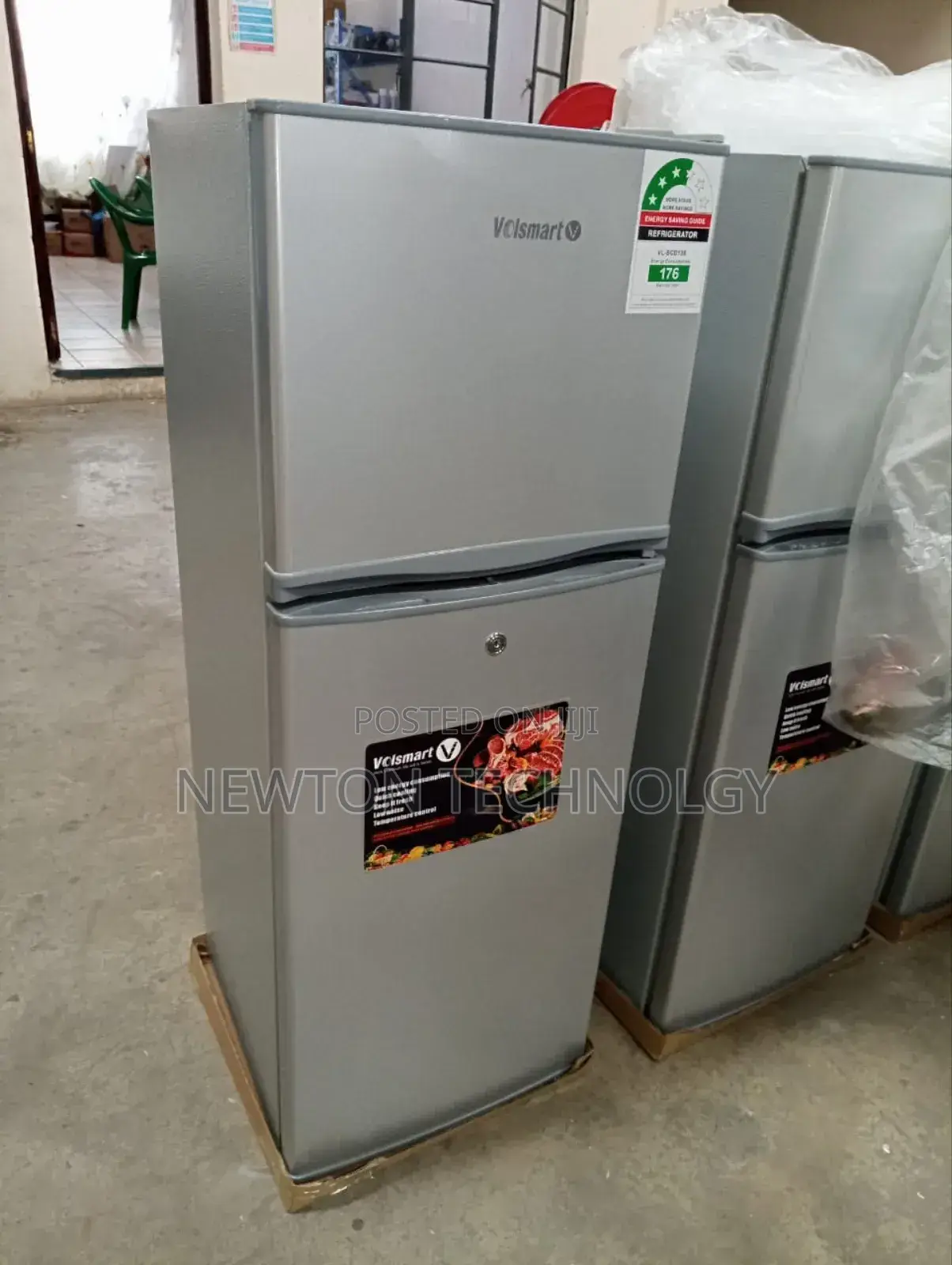 Silver Volsmart 138litres Double Door Refrigerator