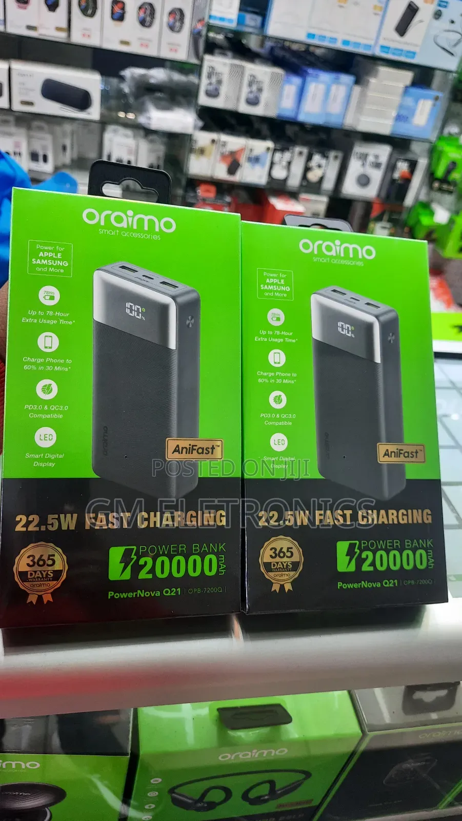 22.5mah Fast Charging Oraimo Opb-7200q Powerbank.