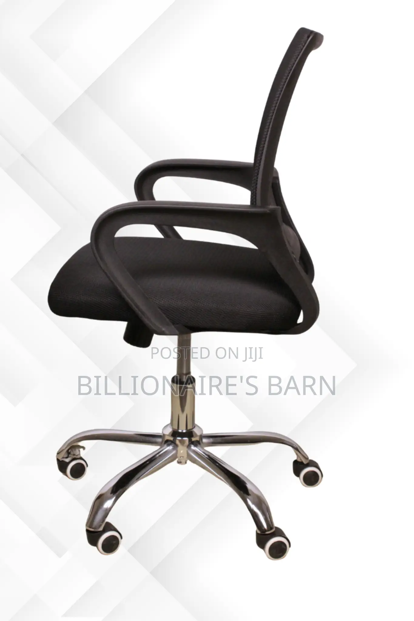 Office Chair; Secretarial Office Chair With Mid-Back Black