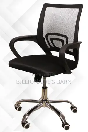 Office Chair; Secretarial Office Chair With Mid-Back Black