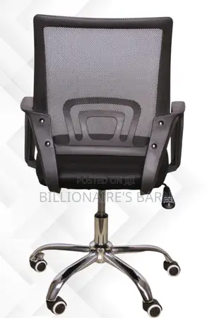 Office Chair; Secretarial Office Chair With Mid-Back Black