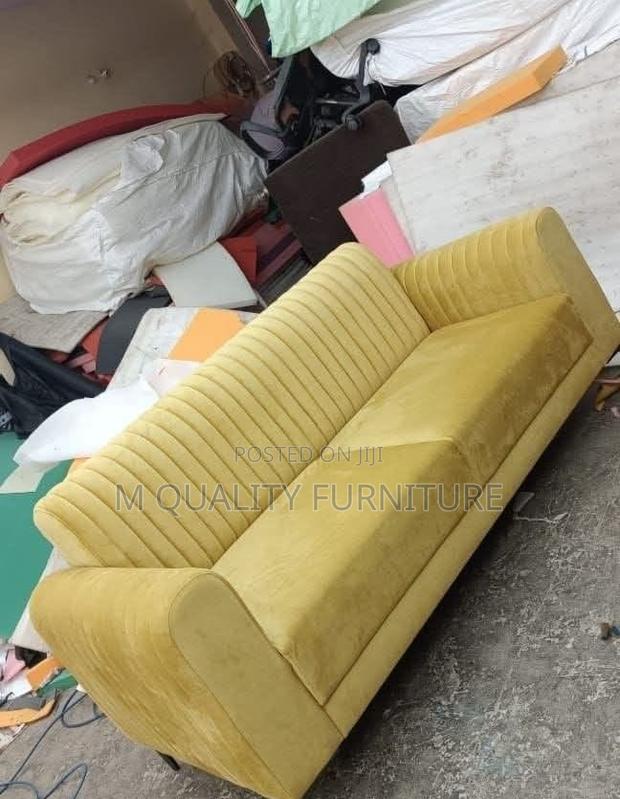 Cream 3 Seater Back Permanent Sofa