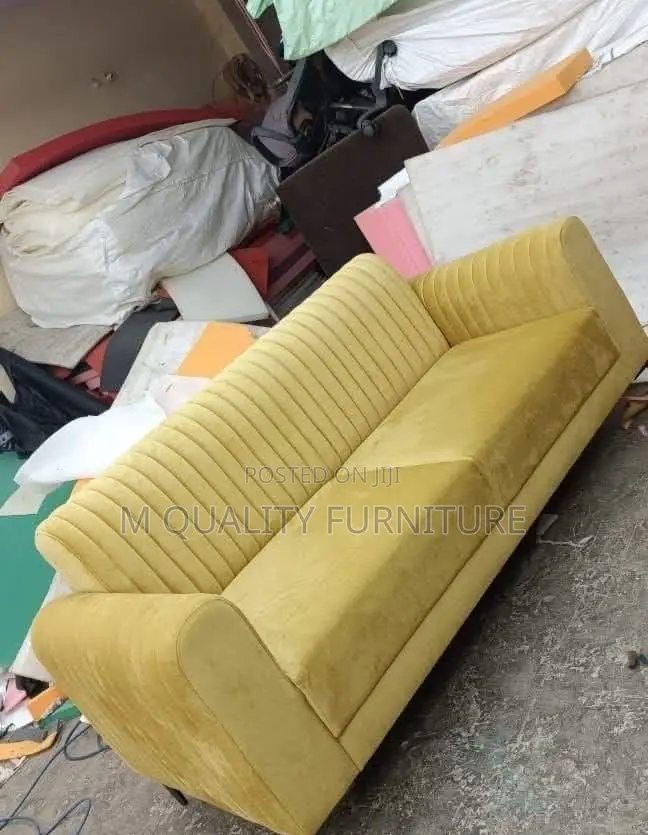 Cream 3 Seater Back Permanent Sofa