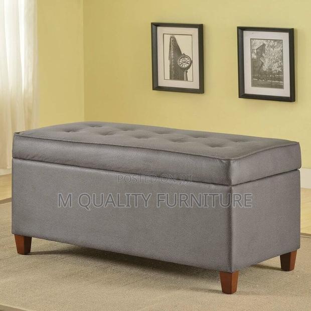 Gray Classic New Indoor Ottoman - main view