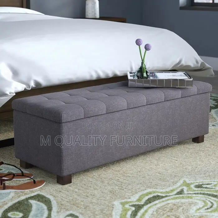 Gray Demure 2 Seater Ottoman