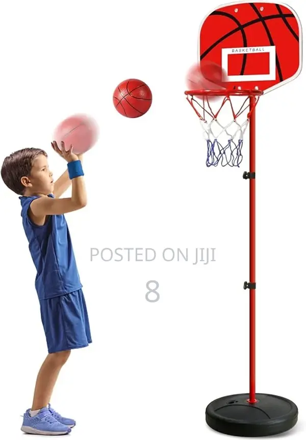 Height Adjustable Kids Basketball Hoop Set