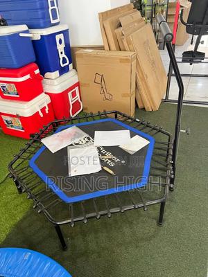 Fitness Trampoline With Support Grip - main view