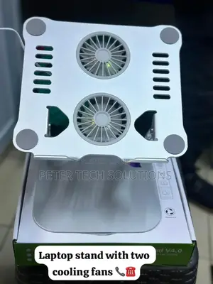 Foldable Laptop Cooling Stand Anti-Slip With 2 Cooling Fan
