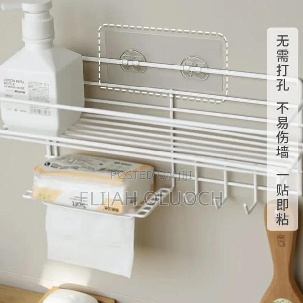 Heavy Duty Rectangular Self-Adhesive Bathroom Rack - thumbnail 4