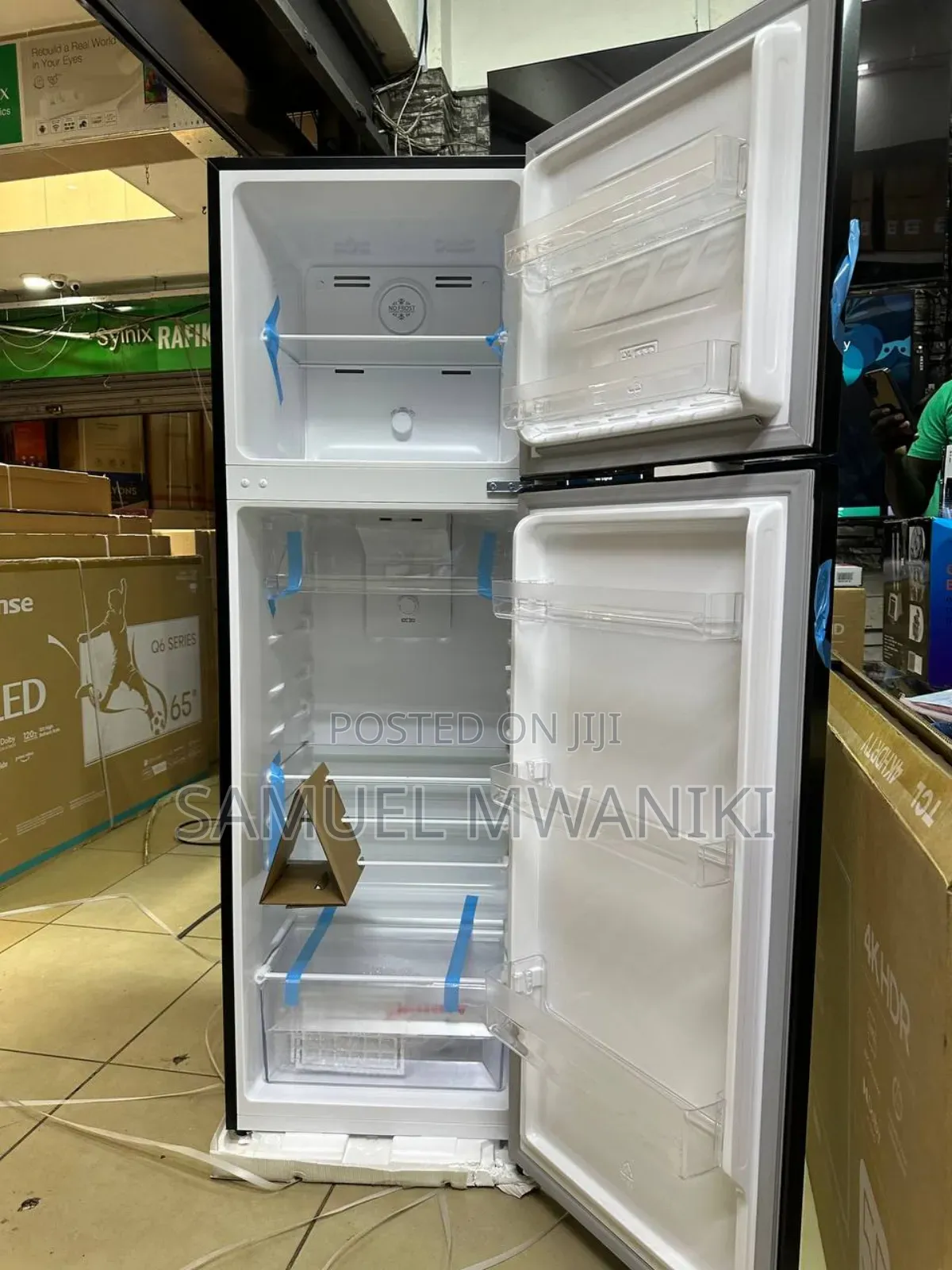 Von 247 Liters Double Door Refrigerator No Frost Dark Inox