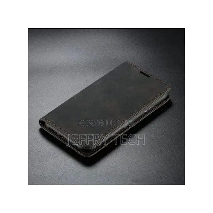 Wallet Black Retr Leather Flip Cover Case for Tecno Spark 10