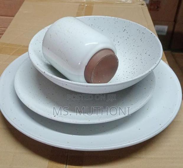 White Speckled/ Dotted Dinner Set - main view