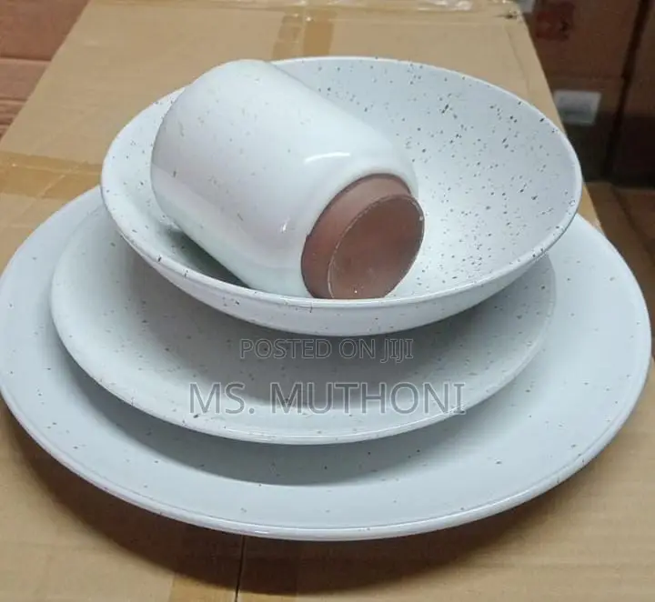 White Speckled/ Dotted Dinner Set