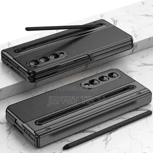 Leather Case for Samsung Galaxy Fold 4 With S Pen Slot Hinge