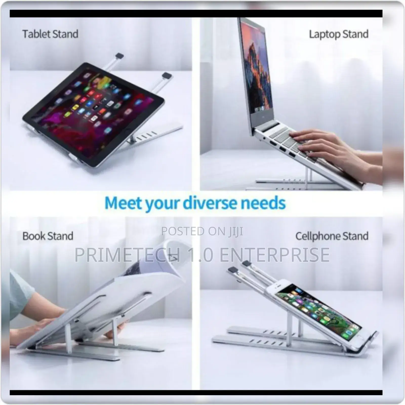 Foldable Adjustable Metallic Laptop Stand