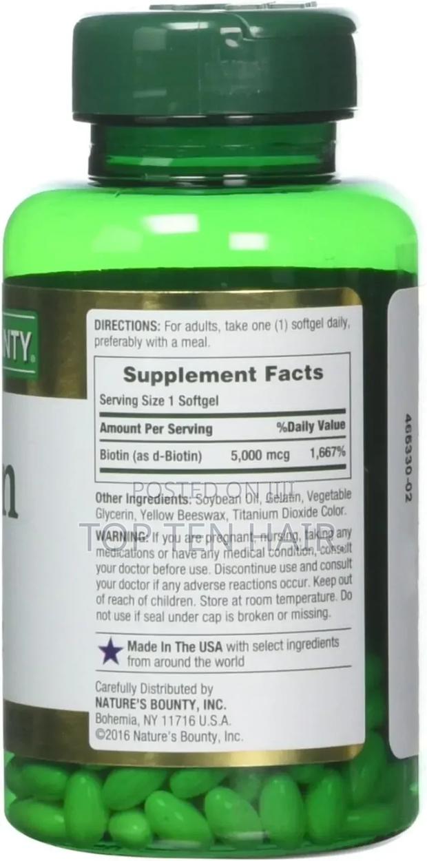 Biotin Supplement. 5000mcg. 72 Rapid Release Softgels. - thumbnail 2