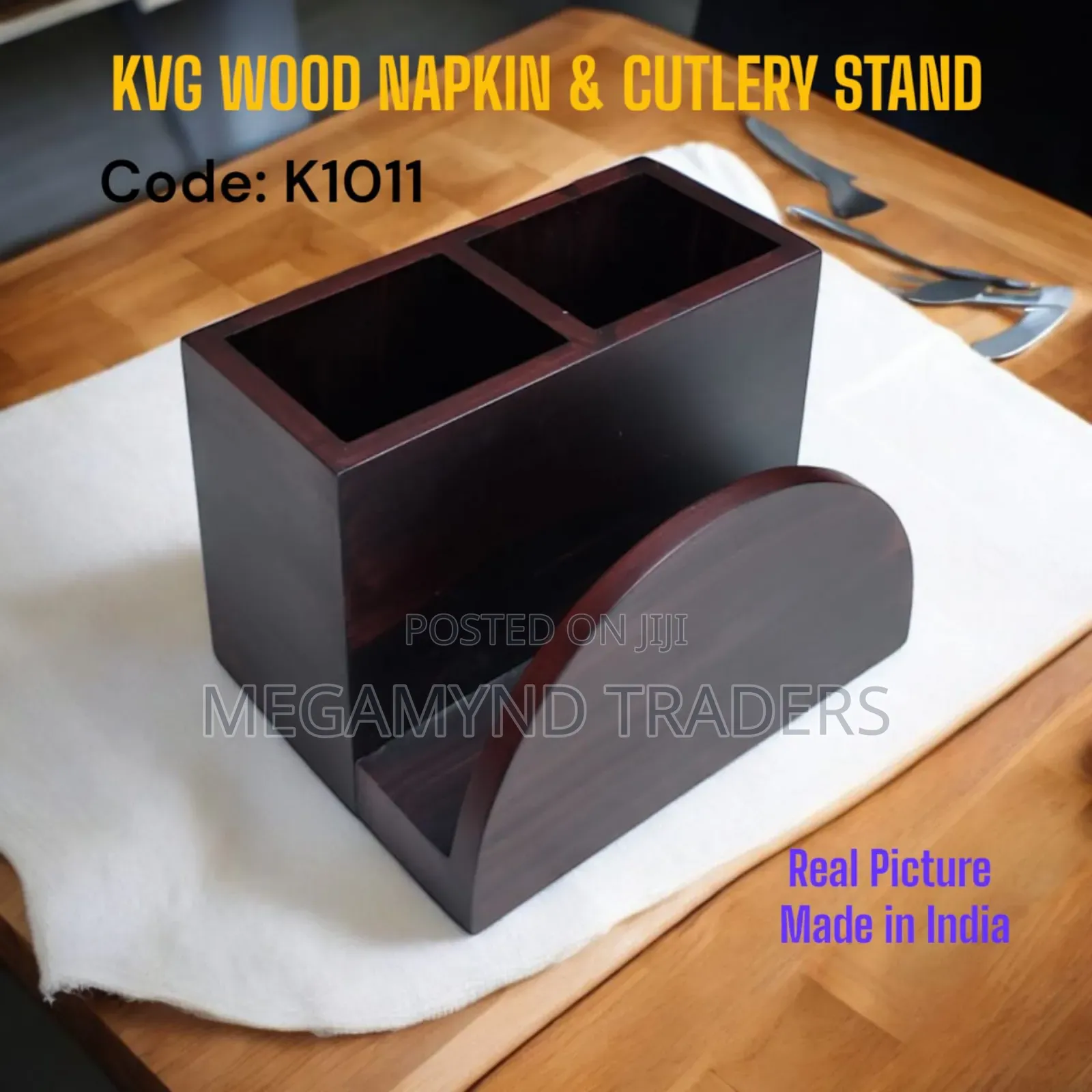 Wood Napkins and Double Cutlery Stand/Cutlery Holder