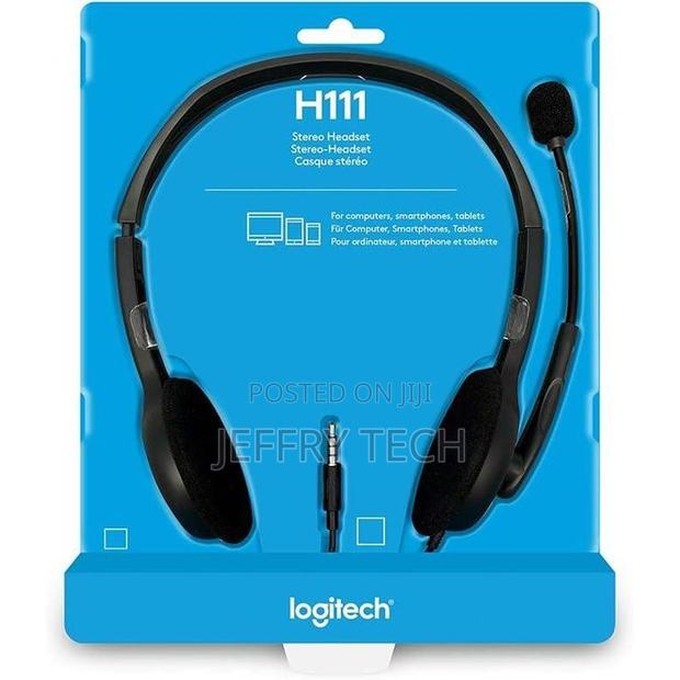 Logitech H111 Wired Headset, Stereo Headphones With Noise-Ca