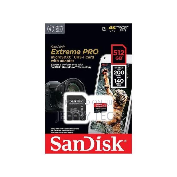 Sandisk Extreme Pro 512gb Microsdxc Uhs-I, V30, 200mb/S Rea