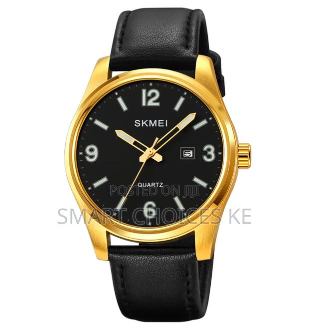 Skmei Unisex
 Leather Strap
 Stainless Steel Face - thumbnail 2