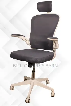 Office Chair; Adjustable Headrest White