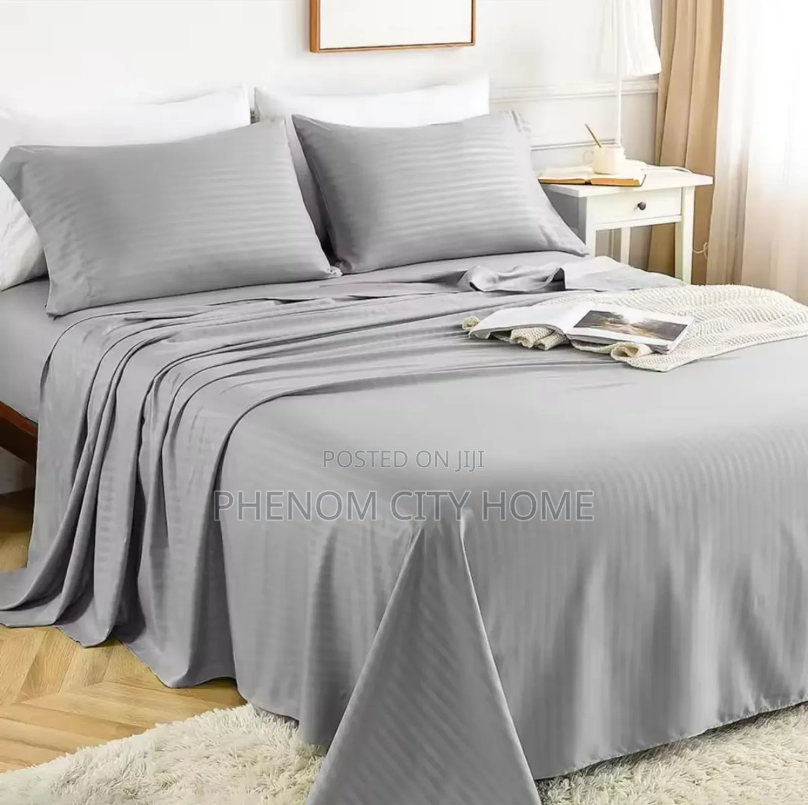 New Grey Pure Cotton Bedsheet Set
