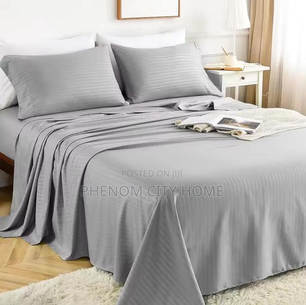 New Grey Pure Cotton Bedsheet Set - main view
