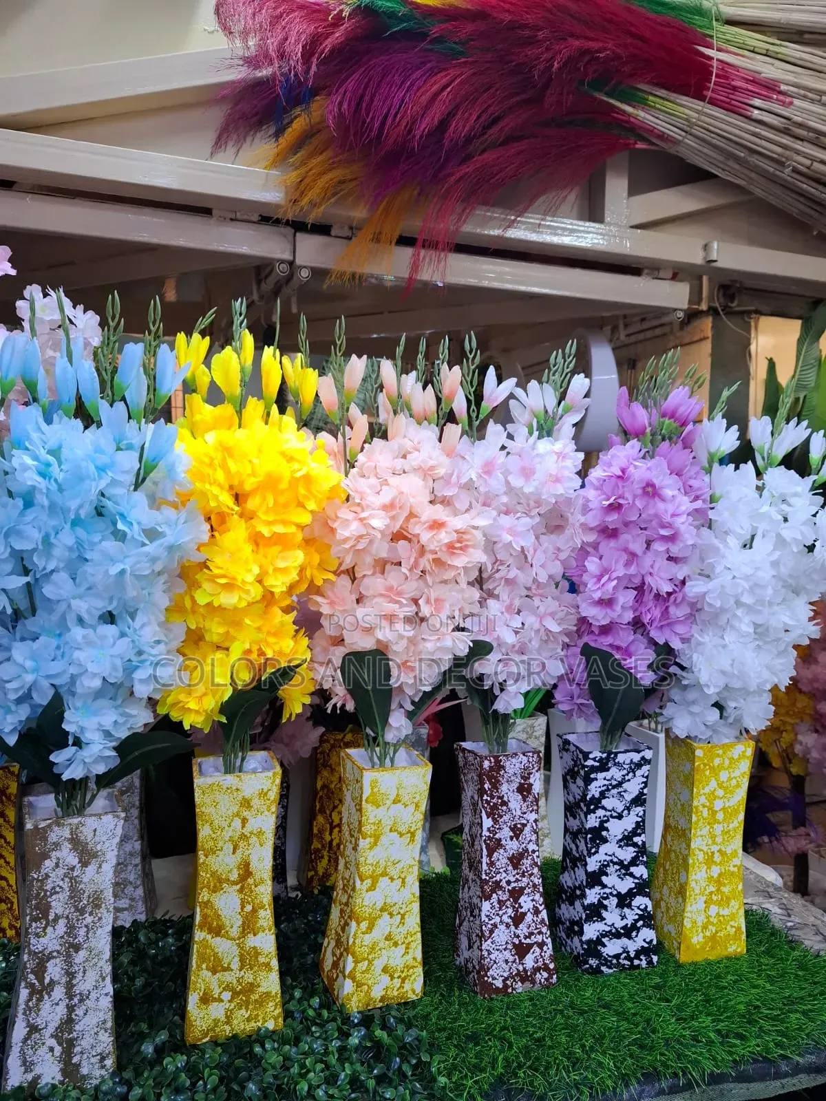 Decor Flowers Plus Wooden Vase