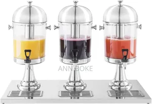 Restocked 
*Triple Acrylic Juice Dispenser With Stainless