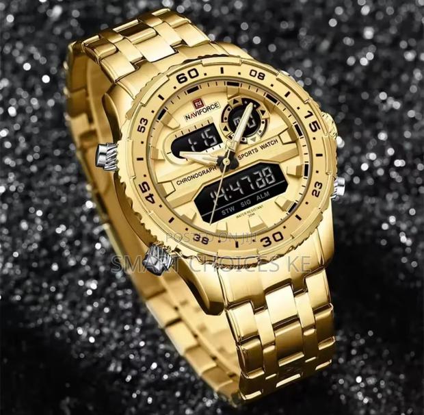 Naviforce Dual Time Luxurious Metallic Strap