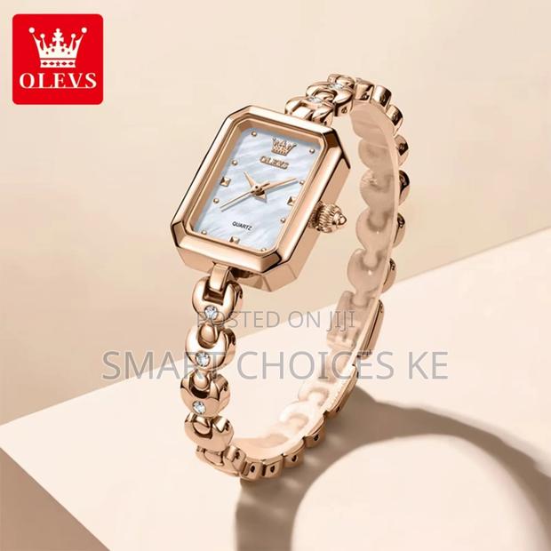 Olevs Ladies Iced Out Metallic Strap
