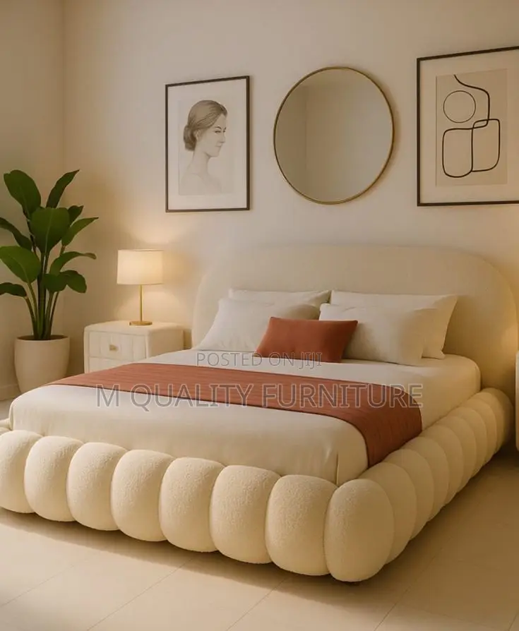 Cream Unique Comfy Bubble Bed