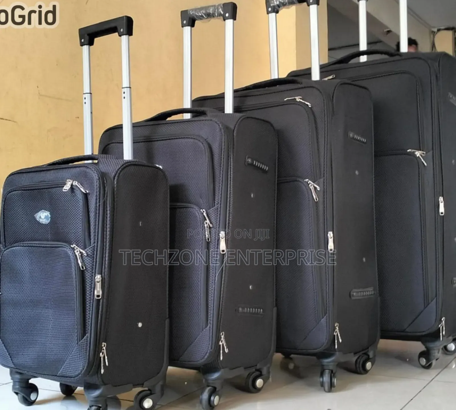 4-in-1 Fabric Luxurious Suitcase Travel Bag, Secure Zipper 