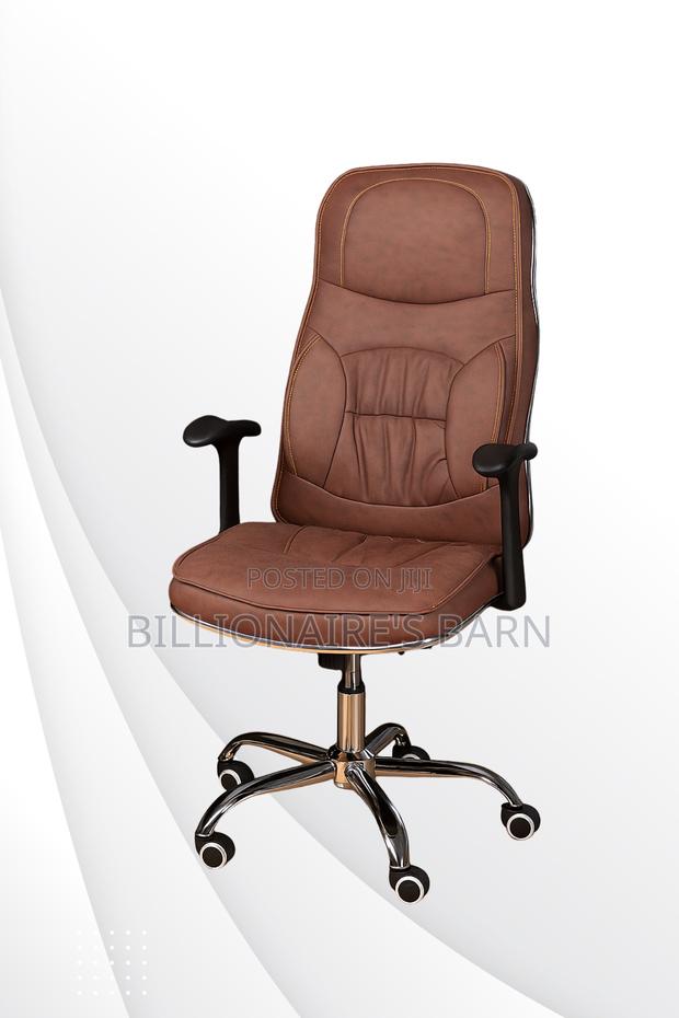 Office Chairs: Brown Executive Ergonomic Seating in Leather