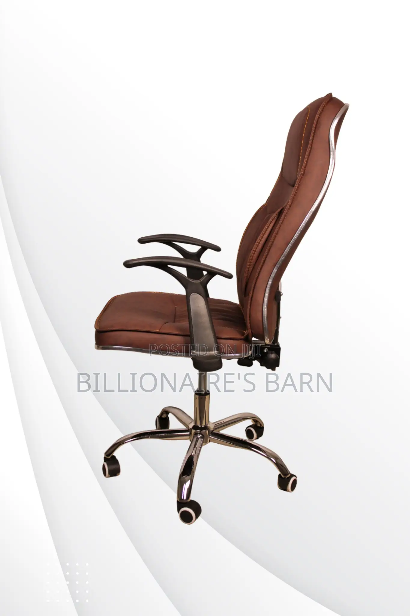 Office Chairs: Brown Executive Ergonomic Seating in Leather
