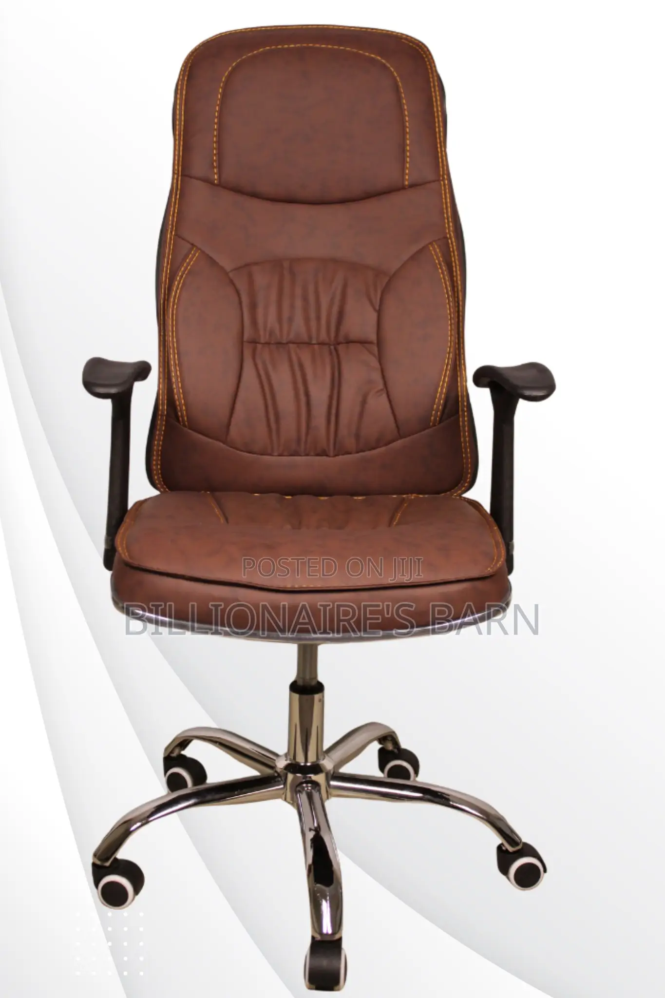 Office Chairs: Brown Executive Ergonomic Seating in Leather