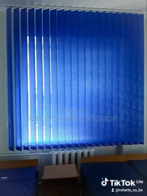 Blue Vertical Blinds, Control The Light Embrace De Privacy