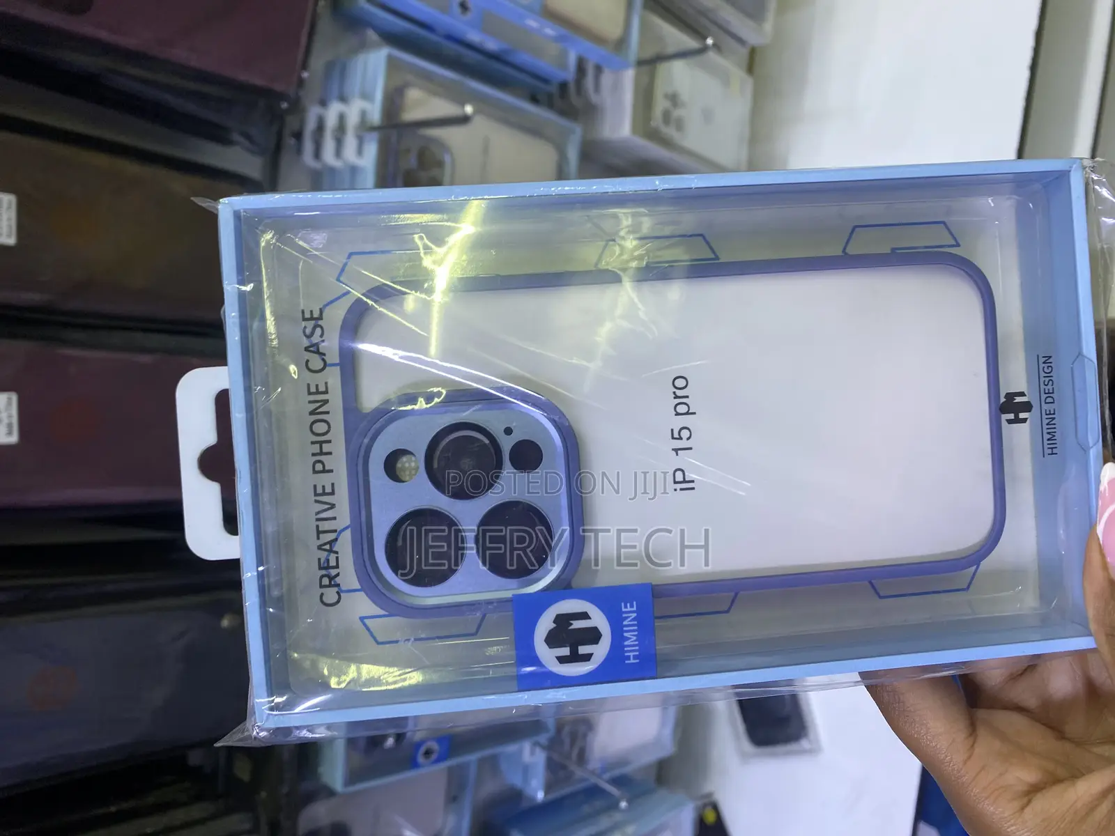 Bluie Border Center Transparent Case for iPhone 15 Pro