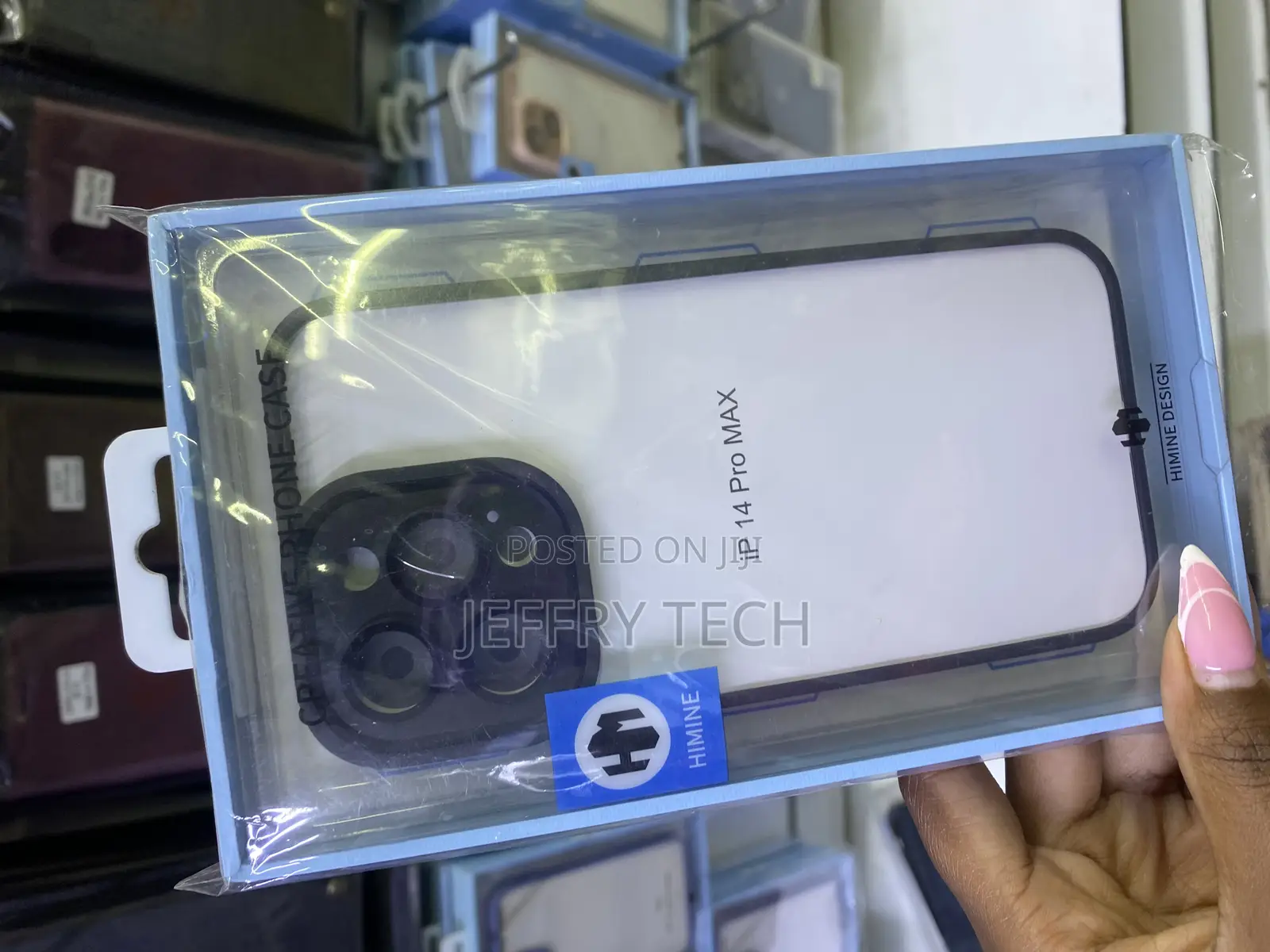 Boqari Center Clear iPhone 14 Pro Max Ase With Blue Border