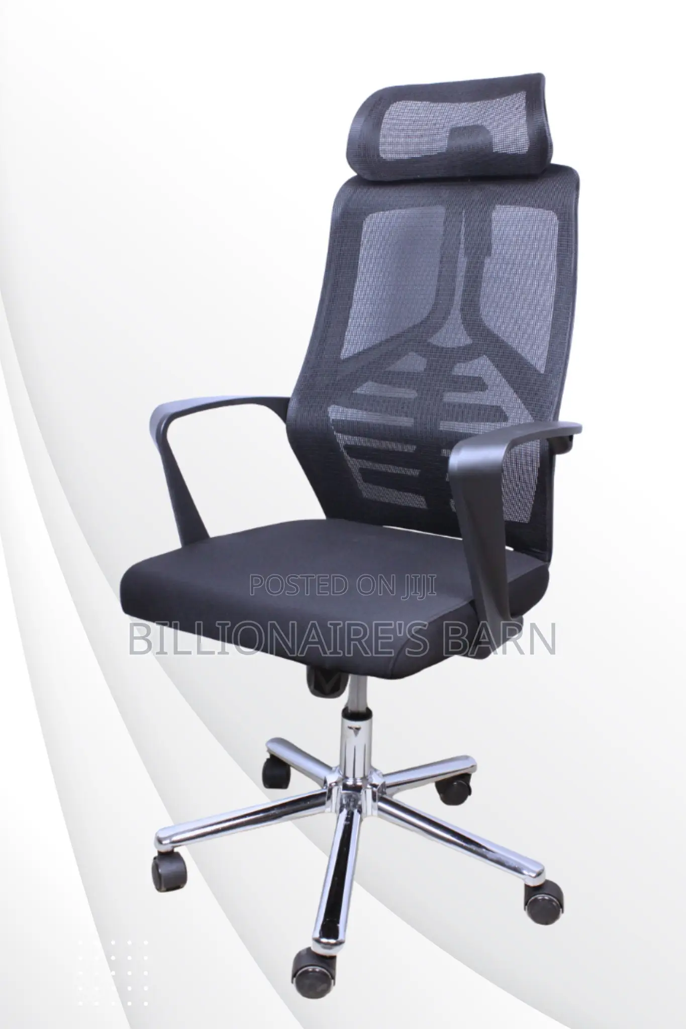 Chair; Sudo Black Fabric High Back Mesh Office Chair