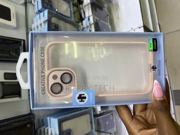 Sechi Border Frame Edge Clear Case for iPhone 13 Pink - main view